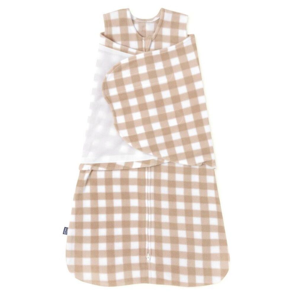 HALO Innovations Dream Sleepsack Micro Fleece Swaddle Wrap - Tan Gingham - S